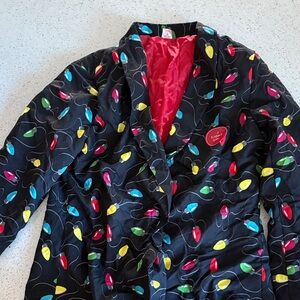 Festive Light Bulb Patterned Blazer